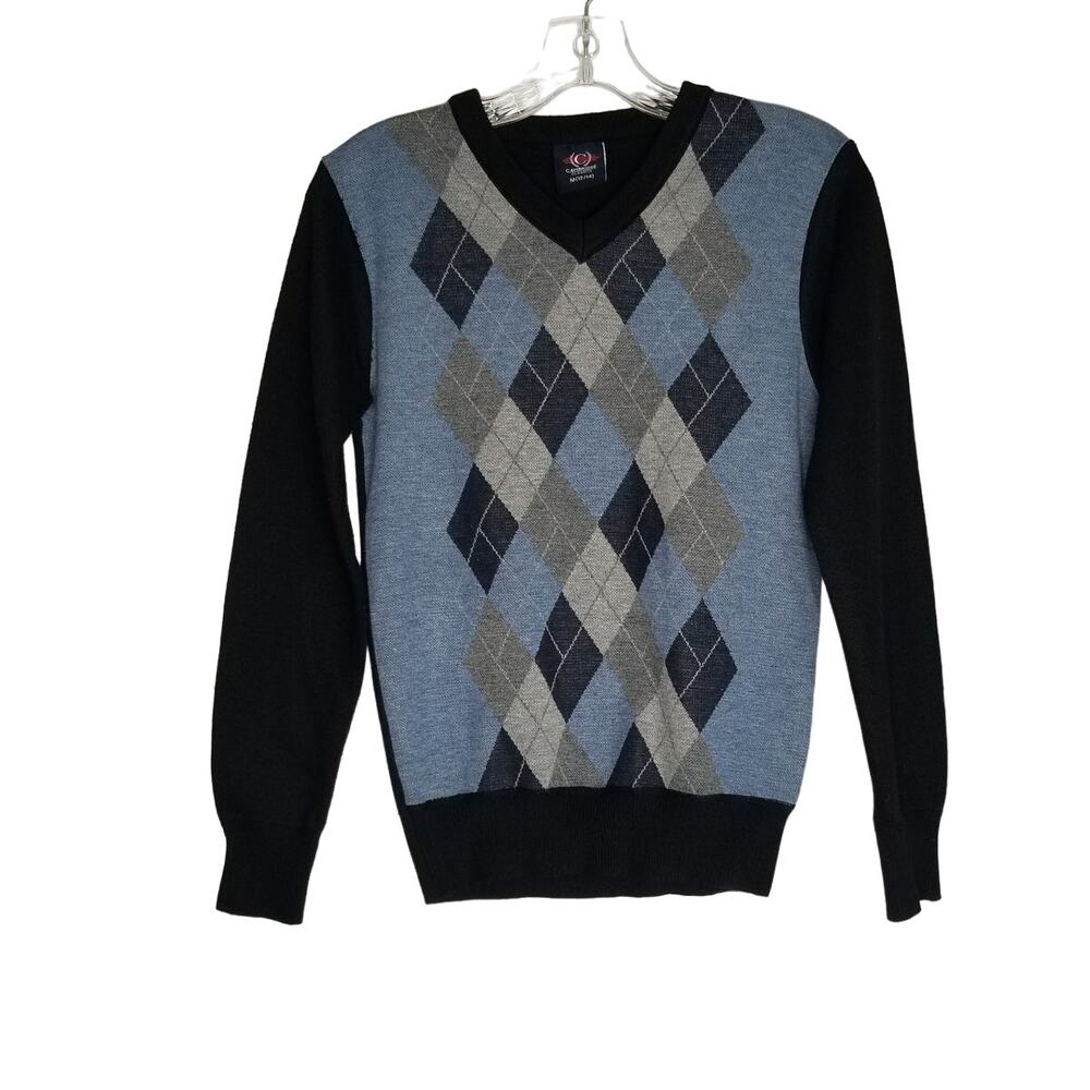 ❤️2/$12 Cambridge Classics Long Sleeve Argyle Pullover Sweater, Yth Size M 12/14